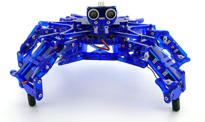 ArcBotics Hexy the Hexapod DIY robotics kit contains 19 servo motors