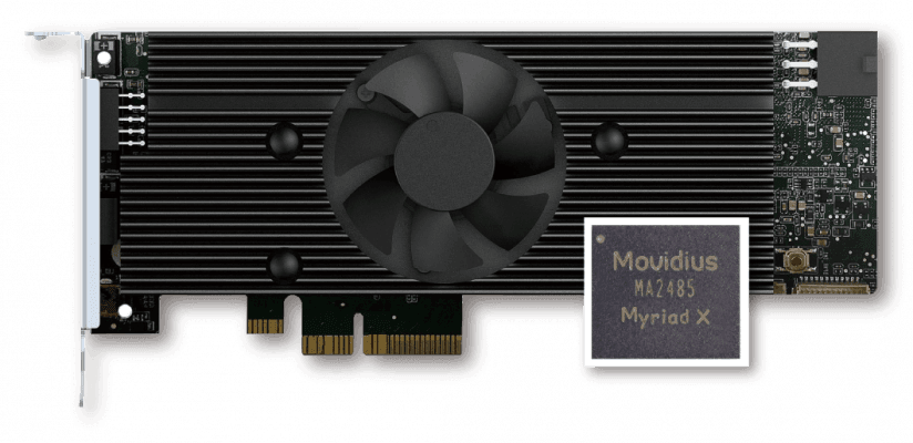 IEI Mustang V100-MX8 包含八個 Intel® Movidius™ Myriad™ X VPU